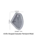 Silicone mold for irregular knife-shaped sweater pendant DIY resin jewelry casting - Blade Shape