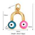 U-shaped gold-plated copper pendant with colorful zircon evil eye beads for DIY jewelry - U-Shape Pendant Gold M916896-1