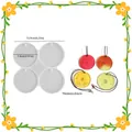4-cavity round resin silicone mold with 15.9cm width for DIY earring pendant making - 4-Cavity Round Tag / Translucent White