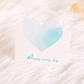 Minimalist paper greeting card with blue watercolor heart and Happy every day text - Happy Every Day (Light Blue)