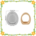 Resin silicone mold for rabbit candle holder with detailed size measurements - Hollow Egg Candle Holder 002