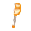 Spazzola curva arancione in setole di cinghiale con impugnatura beige antiscivolo - Tipo Ventilato Standard / Arancione