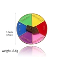 Rainbow emotion wheel mood pin with rotating gold arrow showing social battery levels - Mood Words Turntable (X00380-05)