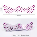 Detailed size chart for Rose Gold heart-shaped freckle face tattoo sticker 156mm x 48mm - QBLT-01 Rose Gold Heart
