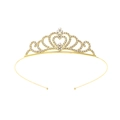 Serre-tête couronne de princesse dorée pour fille avec strass brillants et cœurs - Couronne dorée à volutes de cœur de princesse (Style 61)