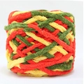 Hilo grueso de chenilla de colores rojo verde y amarillo para tejido artesanal - Amarillo Verde Naranja (26)