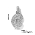 Ciondolo lettera C in argento con zirconi incastonati e misura altezza 2,9 cm - Pendaglio argento lettera C