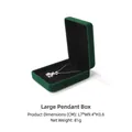 Écrin à pendentif en velours vert foncé avec doublure noire, taille 7x9,4x3,6 cm - Grande boîte à pendentif / Vert Foncé