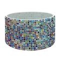 Wide bracelet with colorful rhinestones in a brilliant multi-color pattern - Rainbow Rhinestone/Translucent Sleeve