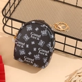 Mini portamonete a zainetto in ecopelle nera con stampa Good Luck e gancio oro - Portamonete National Trend Schoolbag - Nero