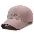 Breathable dusty pink sports baseball cap with reflective SPORTS text and laser-cut holes - Adjustable / Pink