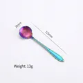 Rainbow plated stainless steel flower coffee spoon with cherry blossom petal shaped head - Pansy Spoon / AB Color