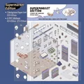 3D Supermarket DIY sticker set with PET transparent sheets and 122x131mm background card - Simno 1.0 Supermarket