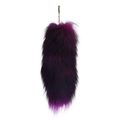 Purple gradient fox tail fur keychain with golden clasp and fluffy texture for bags - 40CM / Purple