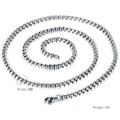 Titanium steel silver praying hands necklace with 3mm box chain and 15g weight details - Chain Only / Steel