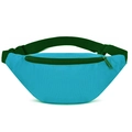 Royal blue waterproof oxford fanny pack with green straps for outdoor sports and cycling - Lake Blue