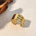 Anello aperto a tre strati in acciaio inossidabile dorato con finitura metallica - Stile Dorato (JZ-YS487-G)