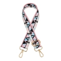 Bandoulière large réglable avec motif géométrique coloré et crochets en métal doré - Motif V-10