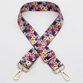 Adjustable woven replacement bag strap featuring colorful daisy floral patterns - Style 358 / Gold