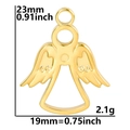 Colgante de ángel bañado en oro de 18k con acabado pulido espejo y altura de 23mm para DIY - Colgante / Dorado
