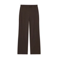 Elegante donkerbruine broek met hoge taille en wijde pijpen voor dames met luxe val - XS / Casual broek / Donkerbruin
