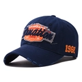 Gorra de béisbol retro en denim lavado azul marino con bordado 1968 y visera desgastada - Talla Única(Ajustable) / Azul marino