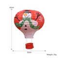 Lanterna di carta a mongolfiera natalizia con pupazzo di neve e cesto rosso 45cm - Piccola Mongolfiera-Pupazzo di Neve