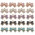 Set of 20 sweet enamel bow tie charms in assorted colors with gold-tone plating - Mixed 20pcs Enamel Bowknot