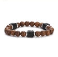 Dark Brown Wood With Silver Spacers