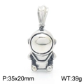 Colgante de astronauta hip hop para hombre, plata, tamaño 35x20mm y peso 39g - Estilo Astronauta (KP119297-KJX) / Color acero