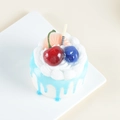 Realistic artificial blue and white cream cake on white plate for display and decoration - Sky Blue