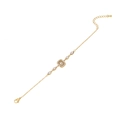 Bracelet doré en acier inoxydable orné de zircons carrés et ovales étincelants - Style Carré (No.1 Carré)