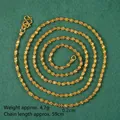 Golden water wave rope chain necklace, length 59cm, width 0.2cm with classic S-hook clasp - 60cm Double Water Wave Chain (X1019)