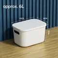 Weiße Aufbewahrungsbox mit Deckel, mittelhoch 6L Volumen für die Organisation - Mittel (25x18x16cm) / Weiß