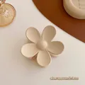 Matte cream flower-shaped hair claw clip 7.3cm elegant hair clip for women hair updo - Milk White Flower