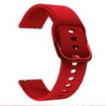 Vibrant red silicone watch strap with quick release pins for Samsung and Huawei smartwatches - Red