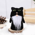 Adorable black cat gnome plush with white beard for Halloween party table decoration - 12x9cm / Black Cat Style / Black