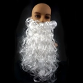 Makroansicht des lockigen weißen Weihnachtsmann-Barts und Schnurrbart-Sets für Cosplay - Einzelner 70g Großer Bart