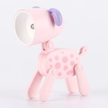 Mini lampada LED a forma di cane rosa con giunture regolabili e motivo a pois - LD18B / Rosa