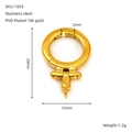 Detailansicht des 18K PVD vergoldeten Edelstahlschmuckverschlusses mit 20mm Höhenabmessungen - 18K Gold / Zweifarbig Gold