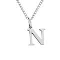High-quality polished silver stainless steel pendant necklace featuring capital letter N - Letter N / Steel Color