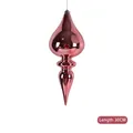30CM shiny pink teardrop Christmas ornament with glossy electroplated finish and silver cap - Pink Double Pointed / 30cm