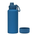 Deep blue 1L sports water bottle with matte finish and matching anti-slip silicone base - 1 L / Lake Blue - Sport