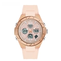 Pink and rose gold SANDA sports watch featuring dual digital-analog display and WR 50M water resistance - 6062 Sakura Pink Women's