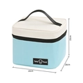 Blauw-witte geïsoleerde lunchtas met Tasty Food label en een handig handvat - Blauw