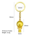 Polierter goldener 3D Fußball Trophäe Schlüsselanhänger mit Maßen und Gewicht - X-1438 Fußball Pokal