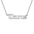 Silver Taurus zodiac constellation pendant necklace made of stainless steel for women - Taurus / Steel