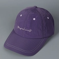 Deep purple plaid baseball cap with Magical Secrets embroidery and breathable fabric - Deep purple