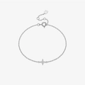 Minimalist S925 sterling silver bracelet featuring a sparkling four-pointed star charm - 925 Silver / Platinum