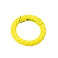Yellow twisted texture round spring ring buckle alloy connector for DIY keychain - Outer Diameter 28mm / Lacquer Yellow